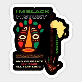 Black history month cute graphic design artwork Sticker